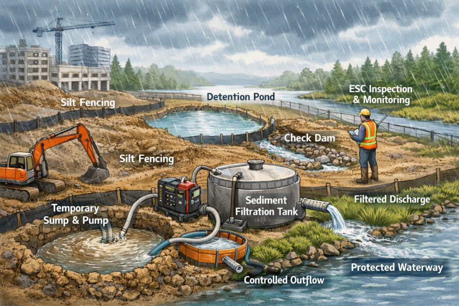 Managing Heavy Rainfall on Construction Sites: Practical Water Control Strategies for BC